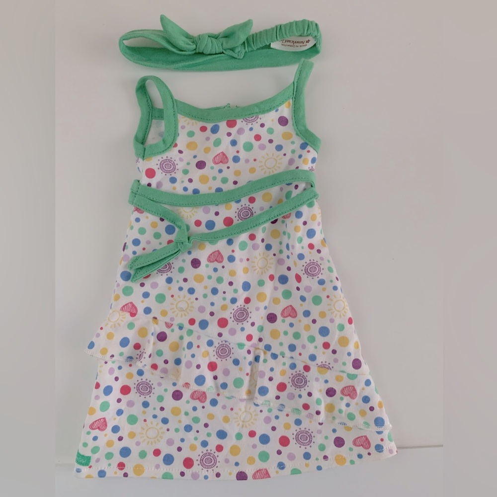 American Girl Doll Spring Dress Hearts Polka Dots Multi Color
